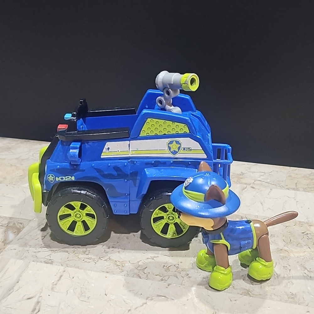 Nickelodeon Paw Patrol Chase Jungle Rescue Vehicle Blue Green‎ Figure Toy